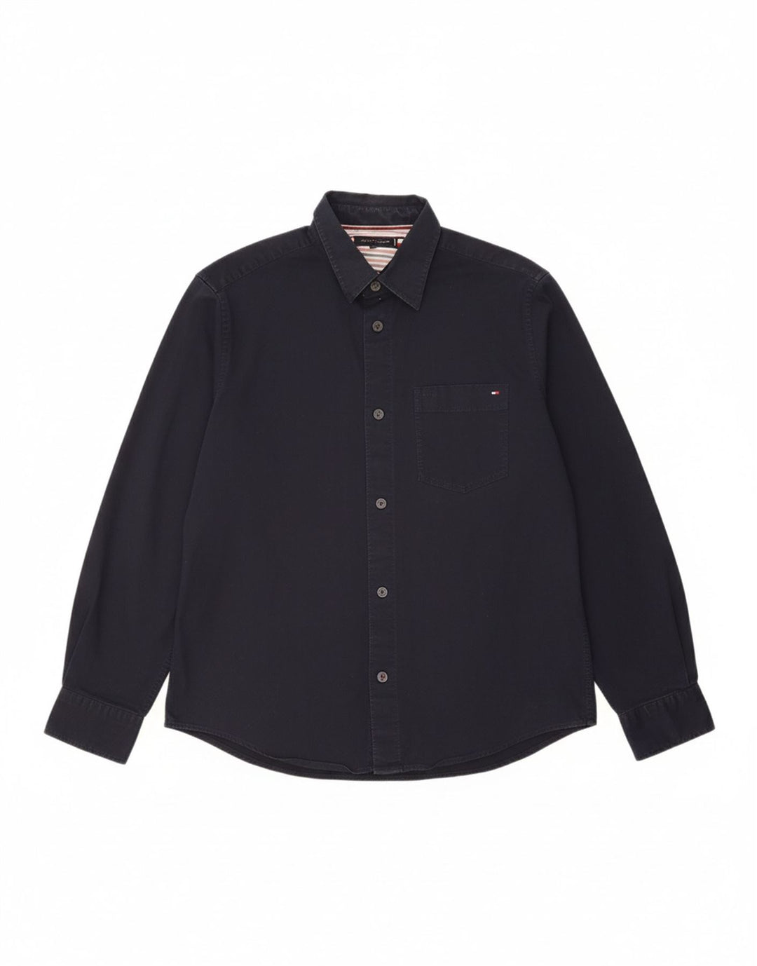 TOMMY HILFIGER Mens Shirt Large Navy Blue Cotton