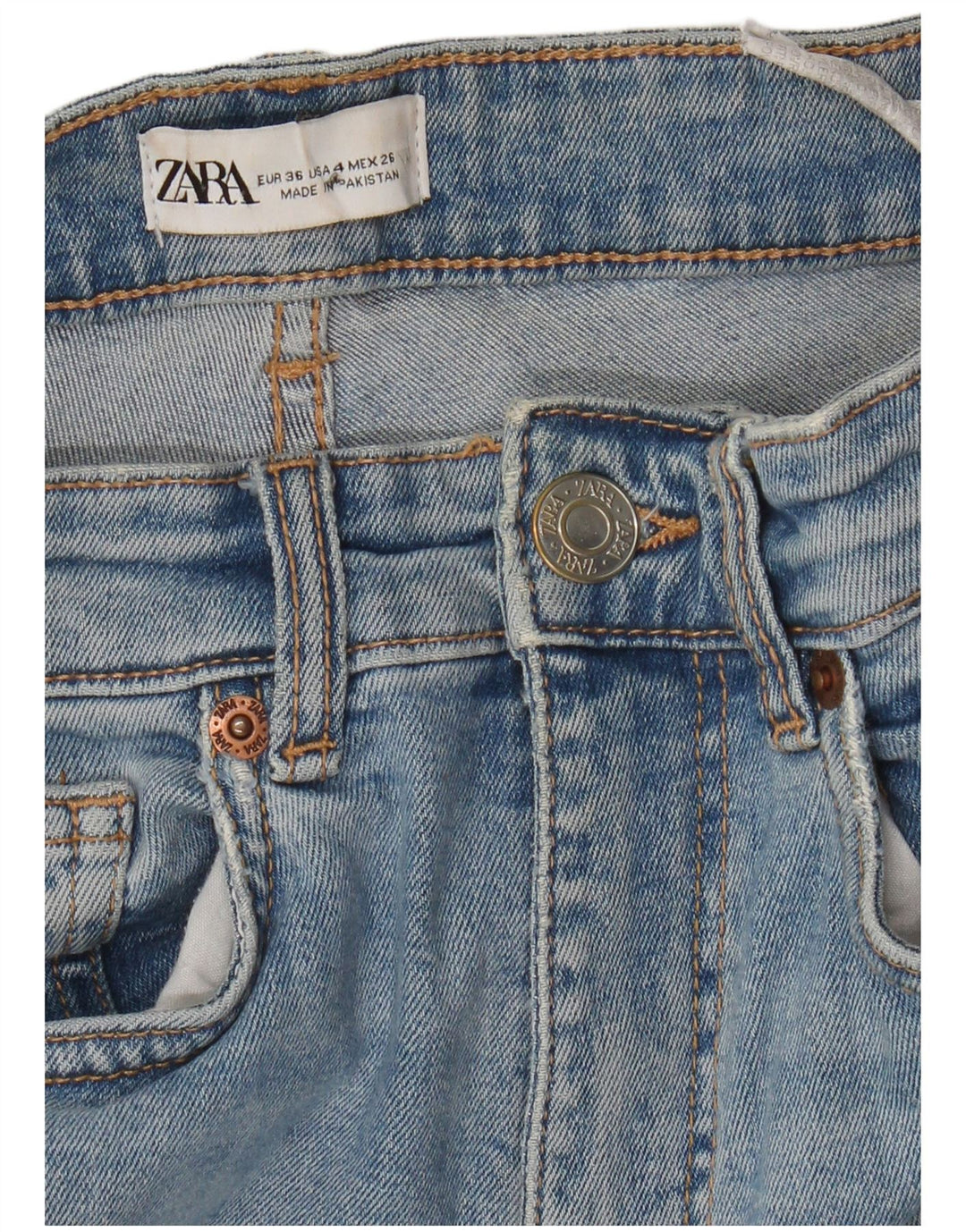 Zara Dame Bootcut Jeans EU 36 XS W26 L25 Blå Bomuld