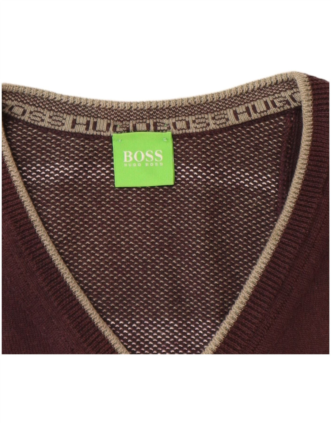 HUGO BOSS Herre V-hals sweater lille brun bomuld
