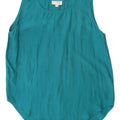 Ultimo 21 Dame ærmeløs bluse Top IT 42 Medium Blue Silk