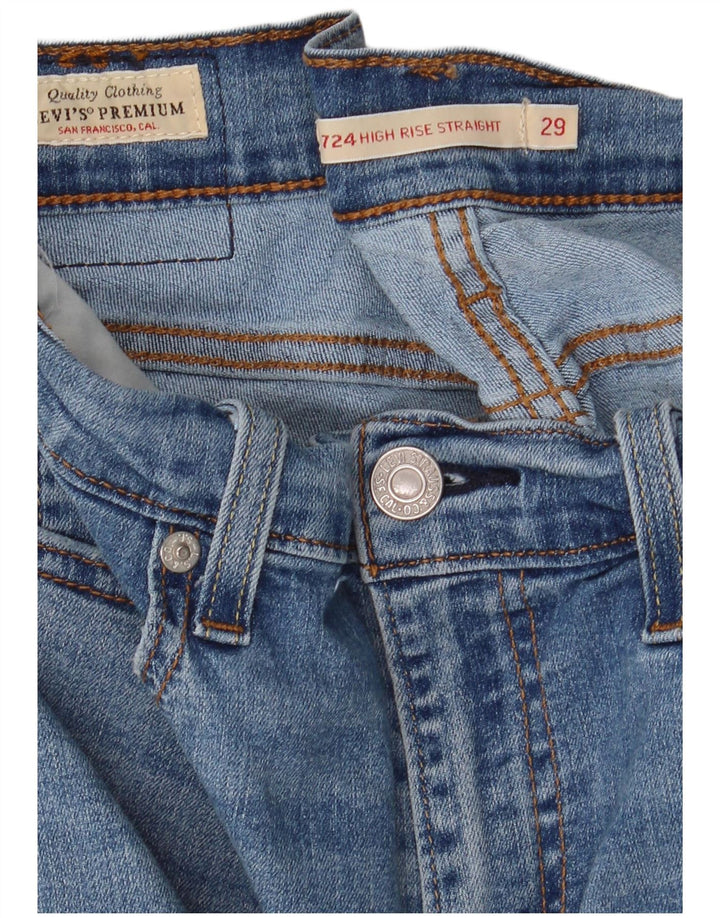 Levi's Dame 724 Højtaljede lige jeans W29 L30 Blå