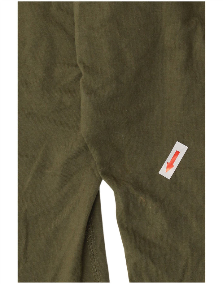 Nike Dame Grafiske Leggings UK 12 Medium Khaki Colourblock Bomuld