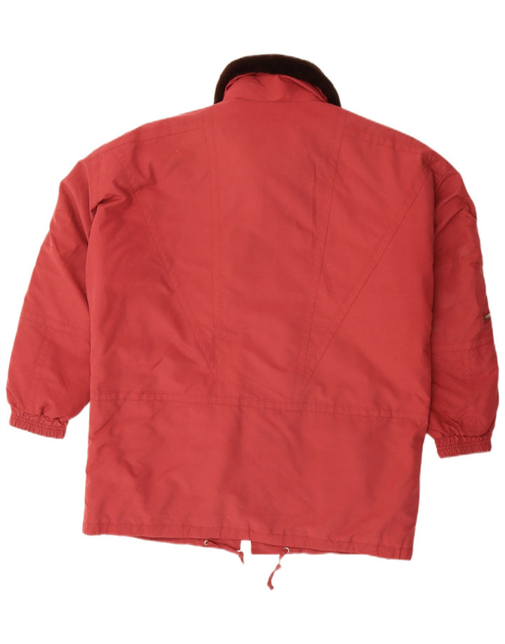 Vintage vindjakke til kvinder UK 18 XL rød polyester