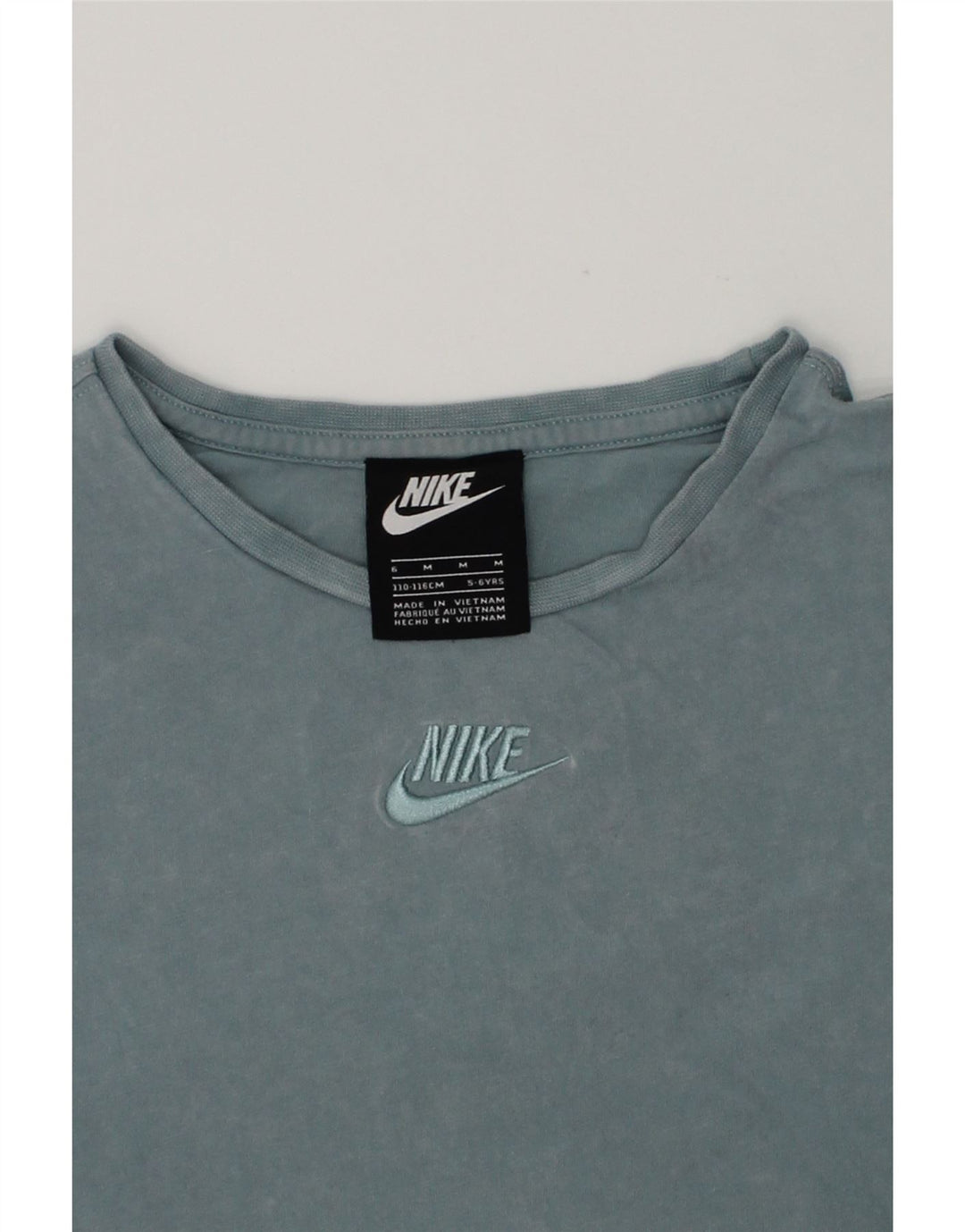 NIKE Girls T-Shirt Top 5-6 Years Medium Grey Cotton | Vintage Nike | Thrift | Second-Hand Nike | Used Clothing | Messina Hembry 