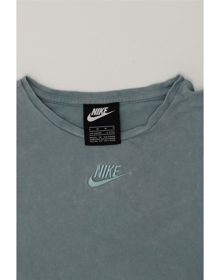 NIKE Girls T-Shirt Top 5-6 Years Medium Grey Cotton | Vintage Nike | Thrift | Second-Hand Nike | Used Clothing | Messina Hembry 