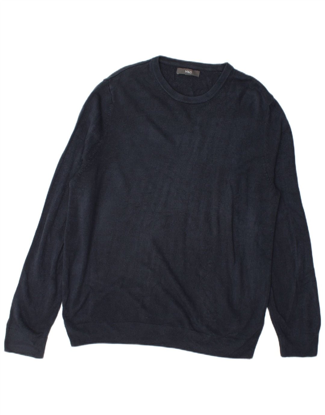 Marks & Spencer Herre sweater med rund hals, stor marineblå akryl