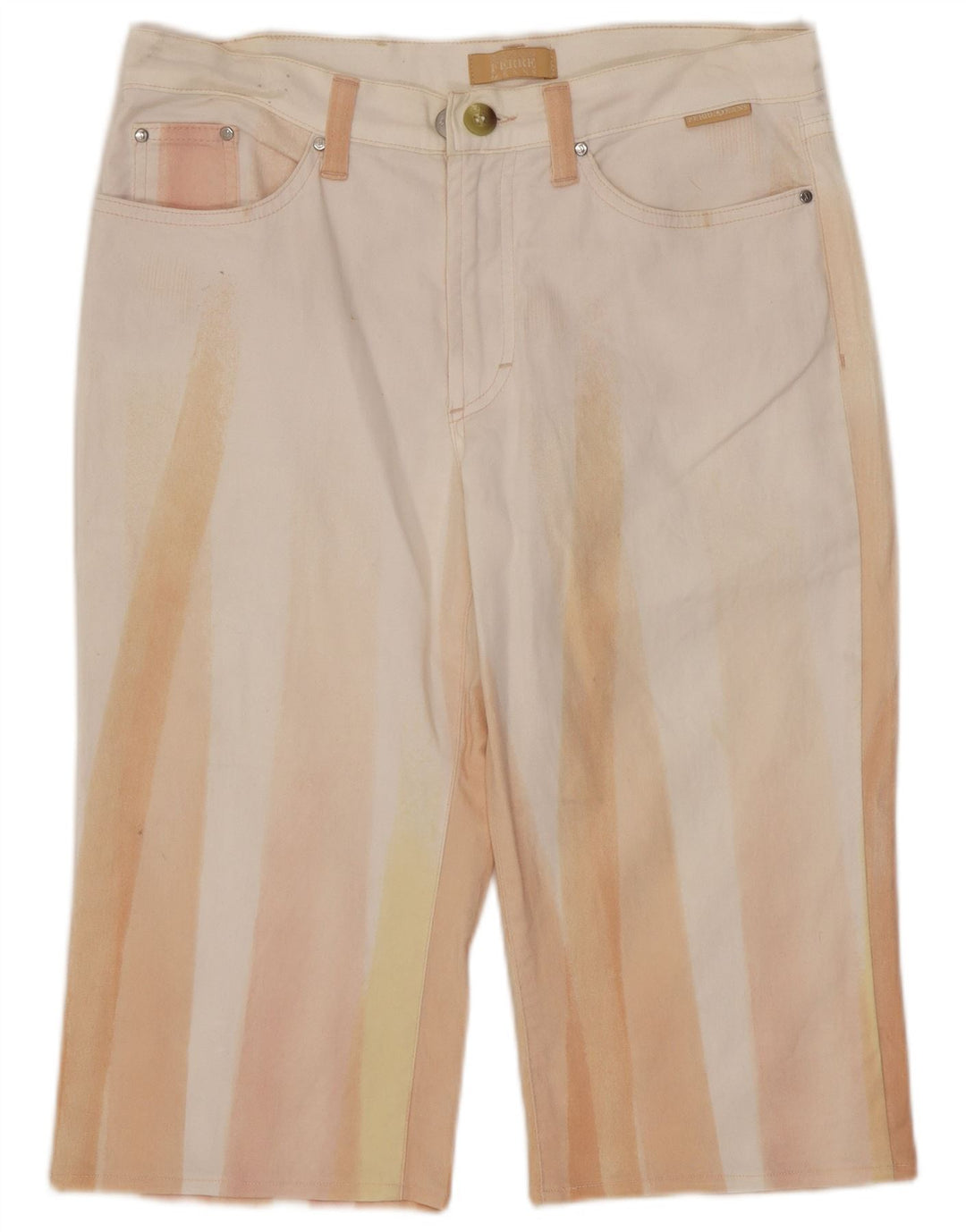 Gianfranco Ferre Dame Bermuda Denim Shorts W28 Medium White Colourblock