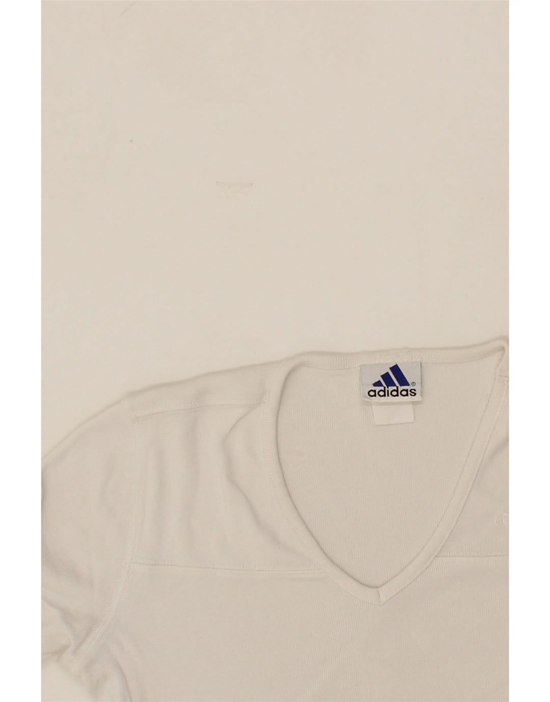 ADIDAS Womens Crop T-Shirt Top UK 12 Medium White Vintage Adidas and Second-Hand Adidas from Messina Hembry 