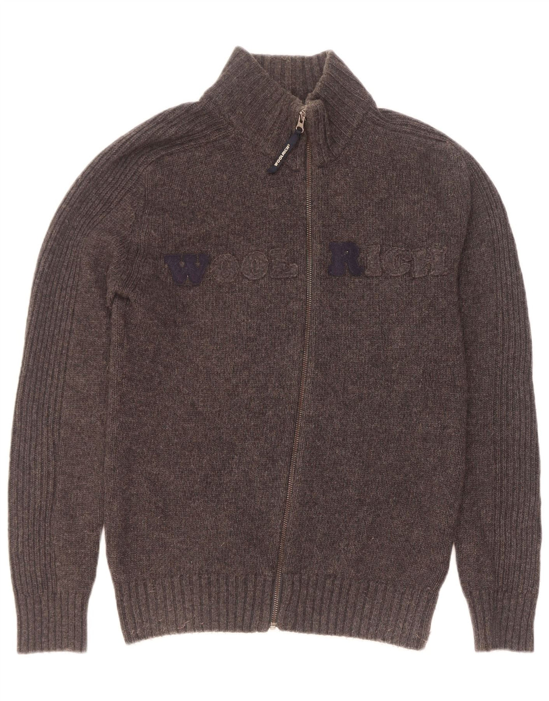Woolrich Mens Graphic Cardigan Sweater Large Grey
