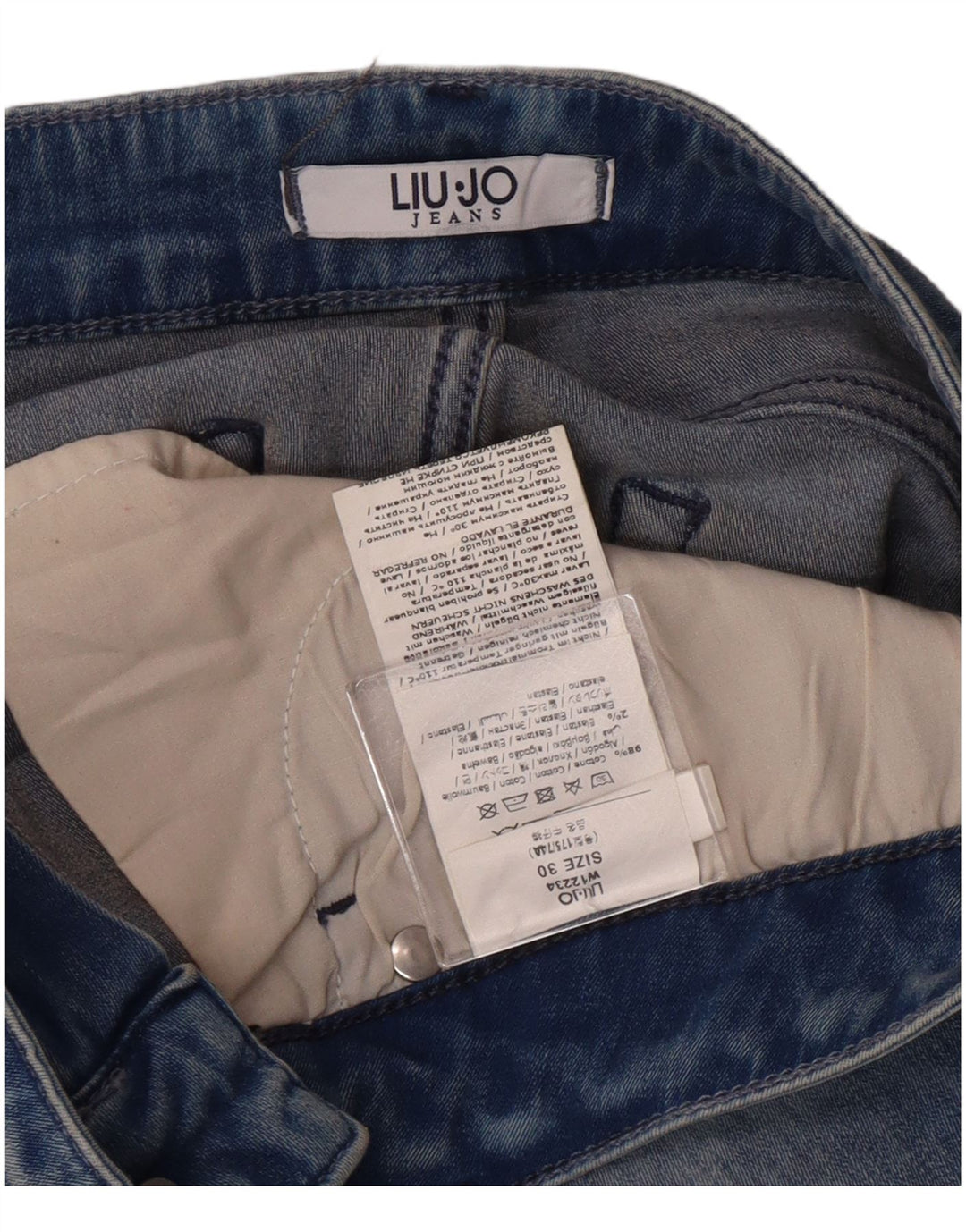 Liu Jo Dame Acid Wash Slim Jeans W30 L25 Blå Bomuld