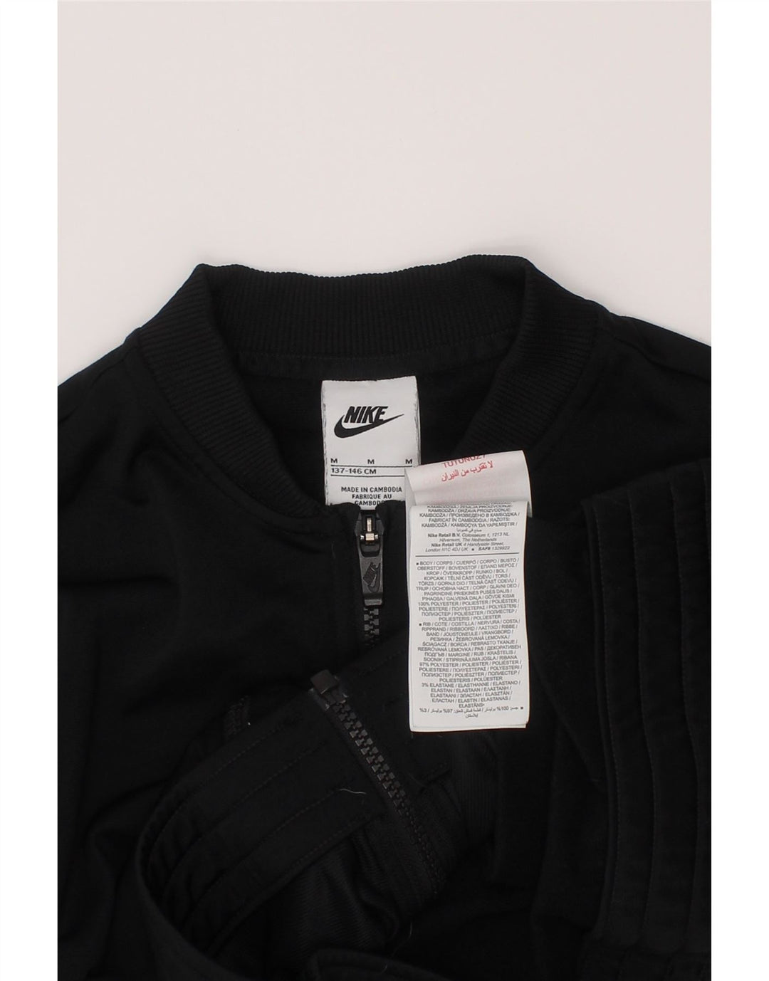 Nike træningsdragt topjakke til piger 10-11 år Medium Sort Colourblock