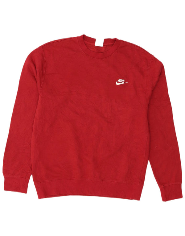 Nike Mens Sweatshirt Jumper Medium Red Cotton