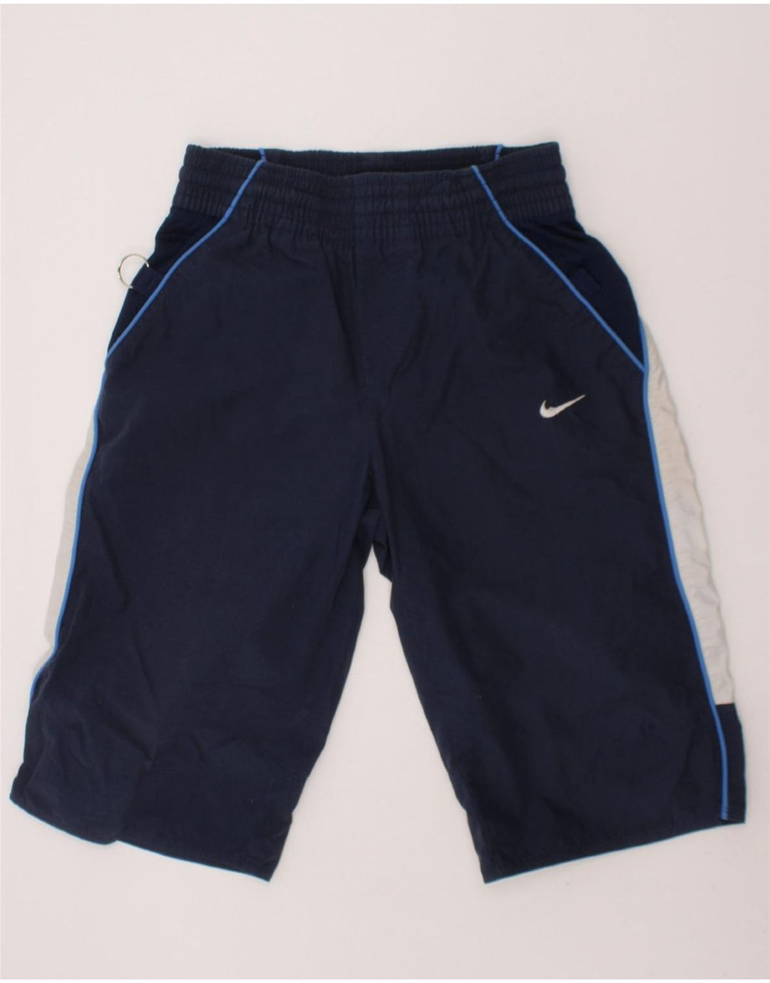 NIKE Boys Sport Shorts 8-9 Years  Navy Blue Colourblock Polyester Vintage Nike and Second-Hand Nike from Messina Hembry 