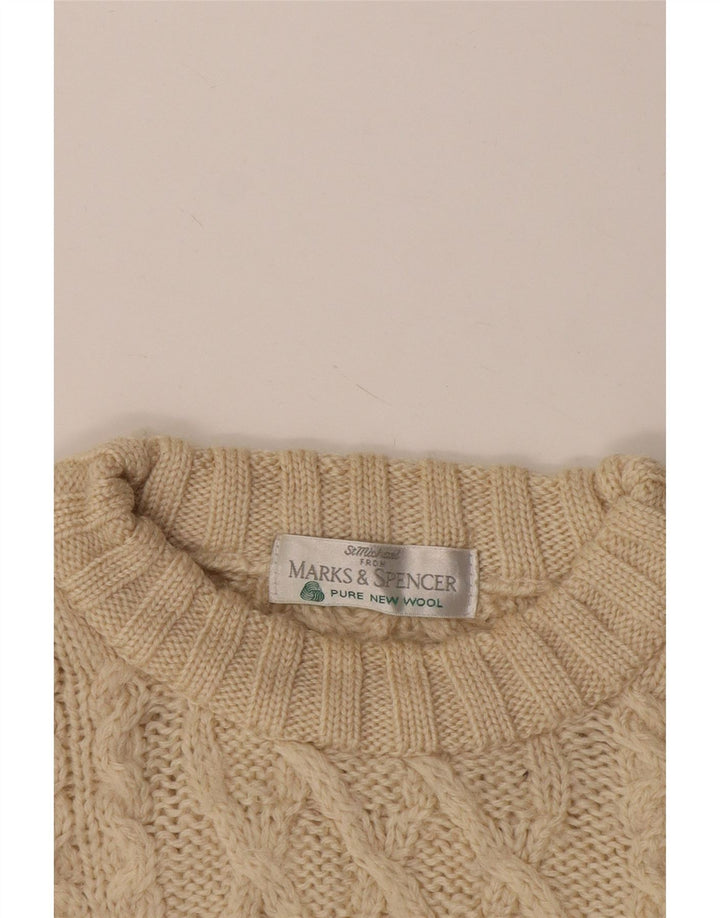 Marks & Spencer Herre sweater med rund hals 2XL beige uld