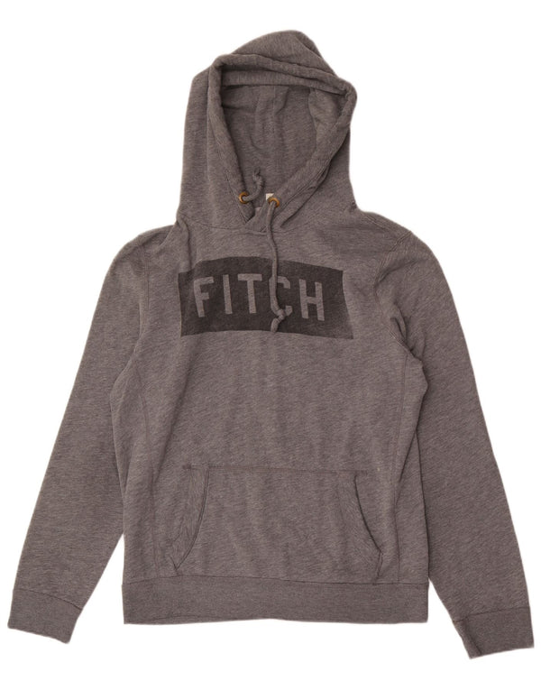 Abercrombie & Fitch Herre Muscle Graphic Hoodie Jumper Medium Grey Bomuld