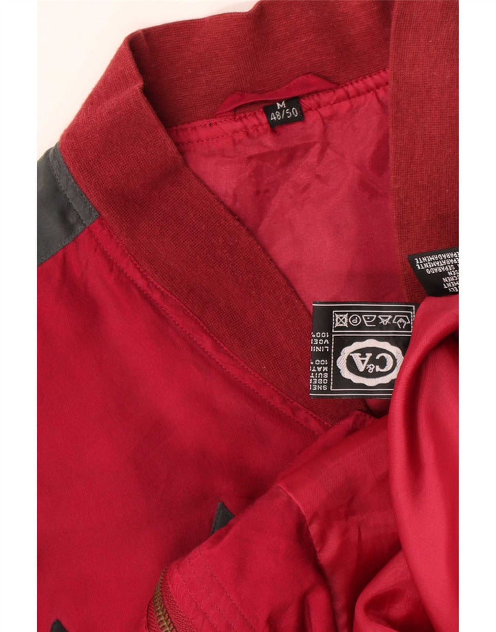 C&A Herre Loose Fit Bomber Jacket EU 48/50 Medium Red Argyle/Diamond Silke
