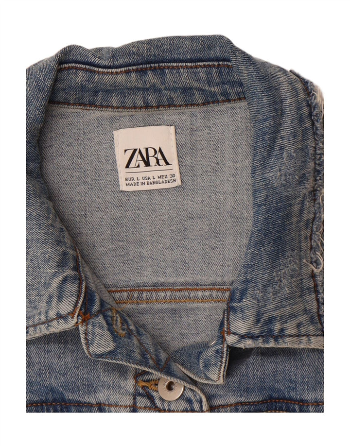 ZARA Womens Denim Jacket UK 16 Large Blue Vintage Zara and Second-Hand Zara from Messina Hembry 