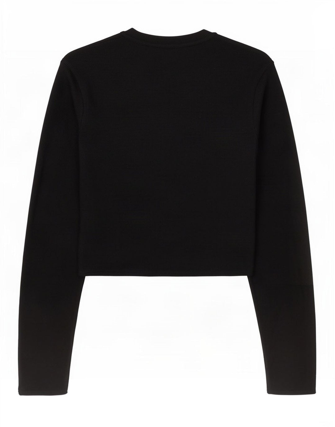 Zara Womens Crop Top Langærmet UK 8 Small Black Viscose