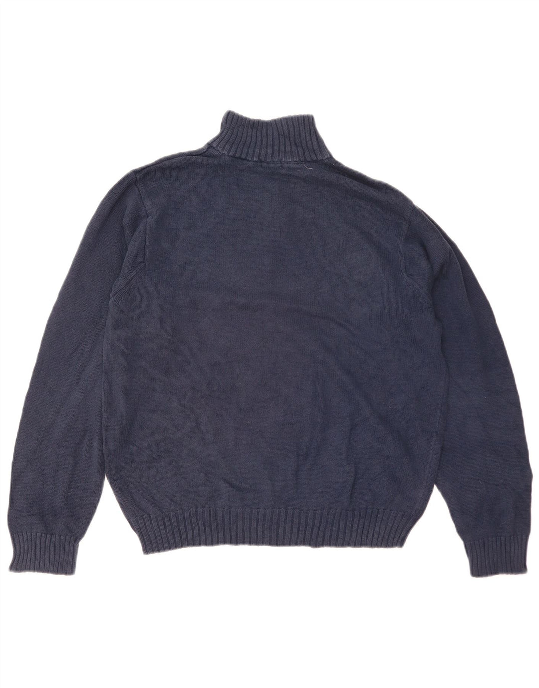 Izod Herre Zip Neck Jumper Sweater Medium Navy Blue Bomuld