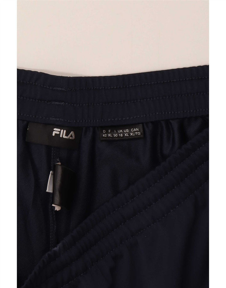 Fila Dame træningsdragt Bukser UK 16 Large Navy Blue Polyester