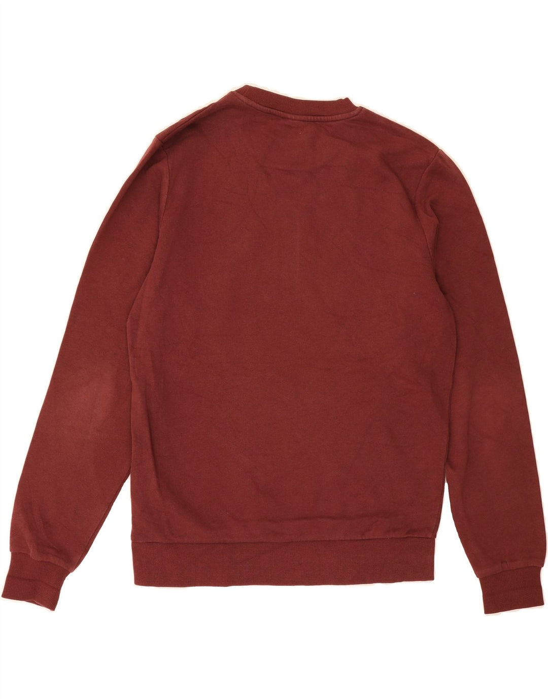 JACK & JONES Mens Graphic Sweatshirt Jumper Small Burgundy Cotton Vintage Jack & Jones and Second-Hand Jack & Jones from Messina Hembry 