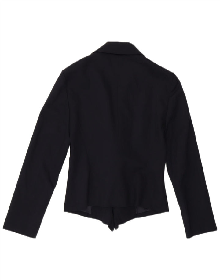 Vintage Dame Crop Blazer Jacket IT 42 Medium Navy Blue Uld