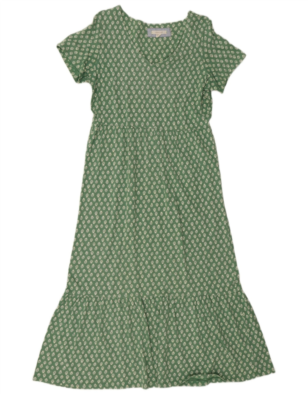White Stuff Dame Maxi Dress UK 12 Medium Green Floral Cotton