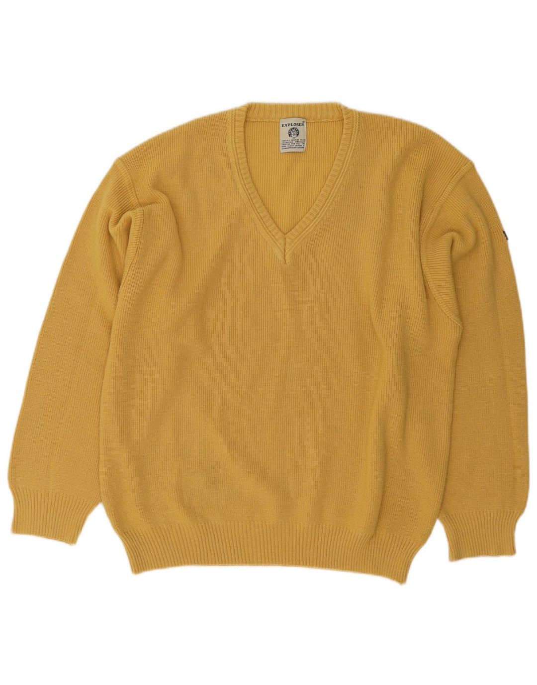 Explorer Herre V-hals sweater IT 50 Medium Gul Uld
