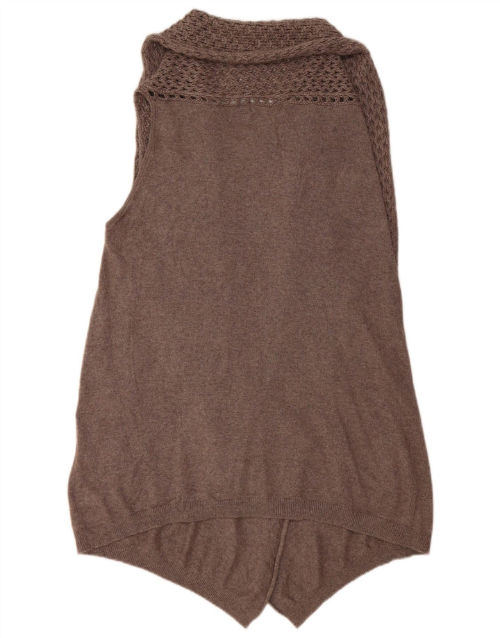 MARKS & SPENCER Dame Asymmetrisk Cardigan Sweater UK 16 Large Grå