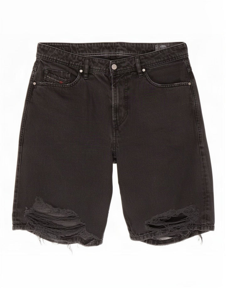 Diesel Herre Distressed Denim Shorts Medium W33 Sort Bomuld