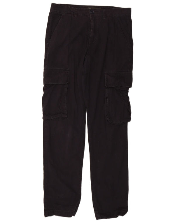 French Connection Mens Straight Cargo Trousers Medium W32 L31 Black Cotton
