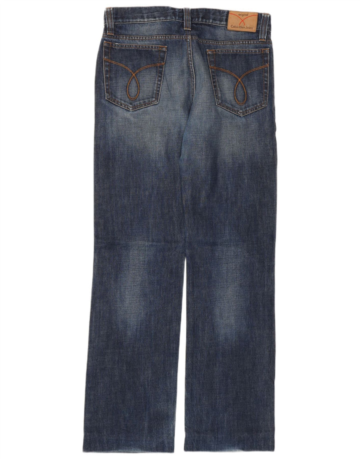 CALVIN KLEIN Straight jeans til mænd W34 L32 Blå Bomuld