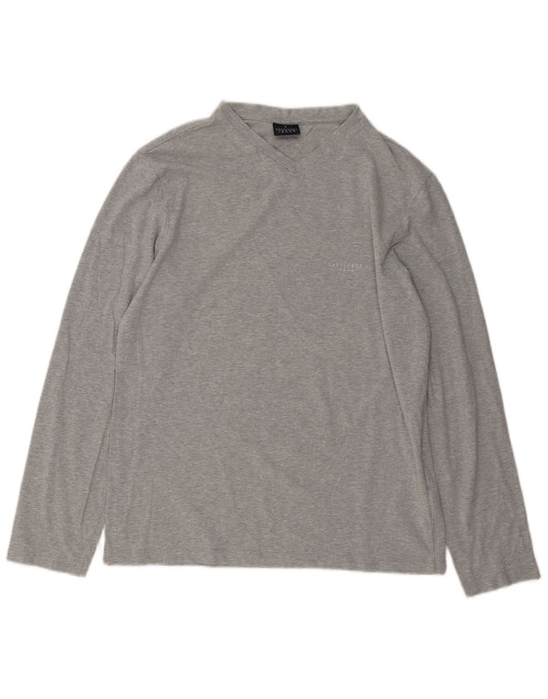 Trussardi Jeans Herre Top Langærmet Medium Grey Flecked Bomuld