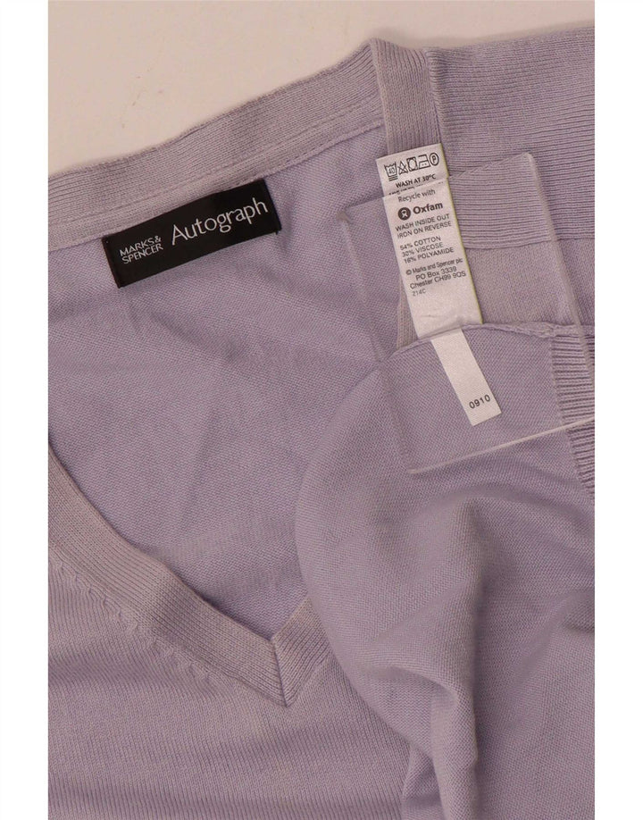 Marks & Spencer Herre Autograph V-hals sweater Stor blå bomuld