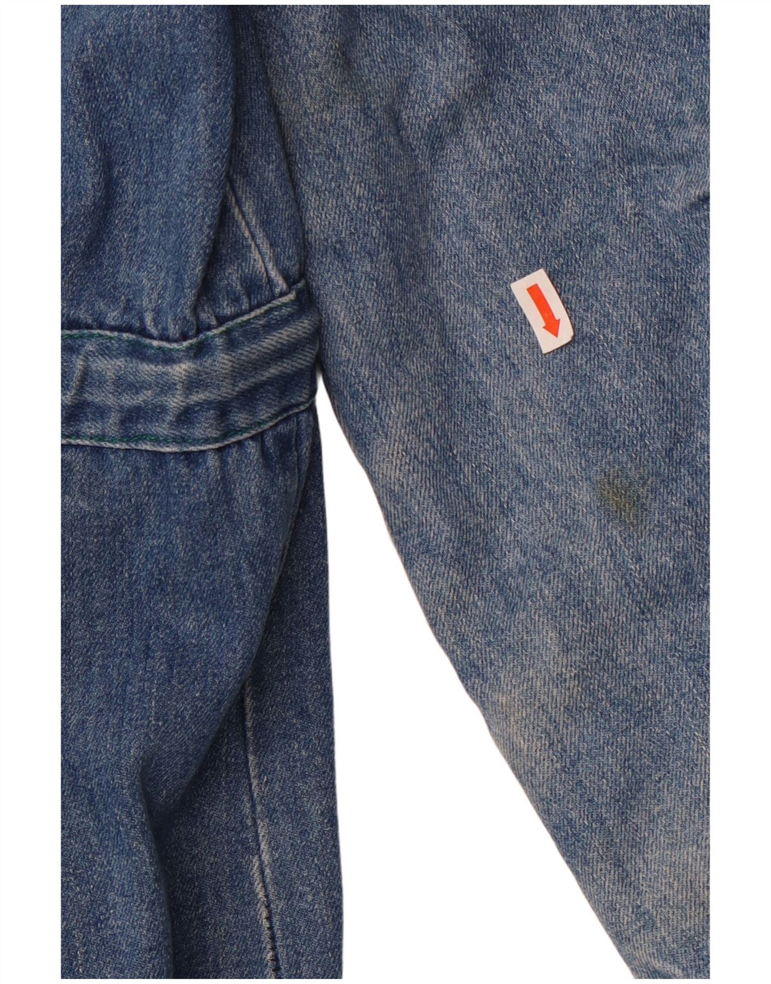 Vintage Dame Sherpa Denim Jakke UK 14 Large Blue