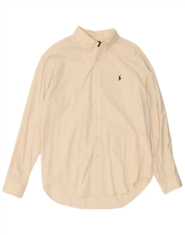 Ralph Lauren Herre Classic Fit Skjorte Large Off White Bomuld