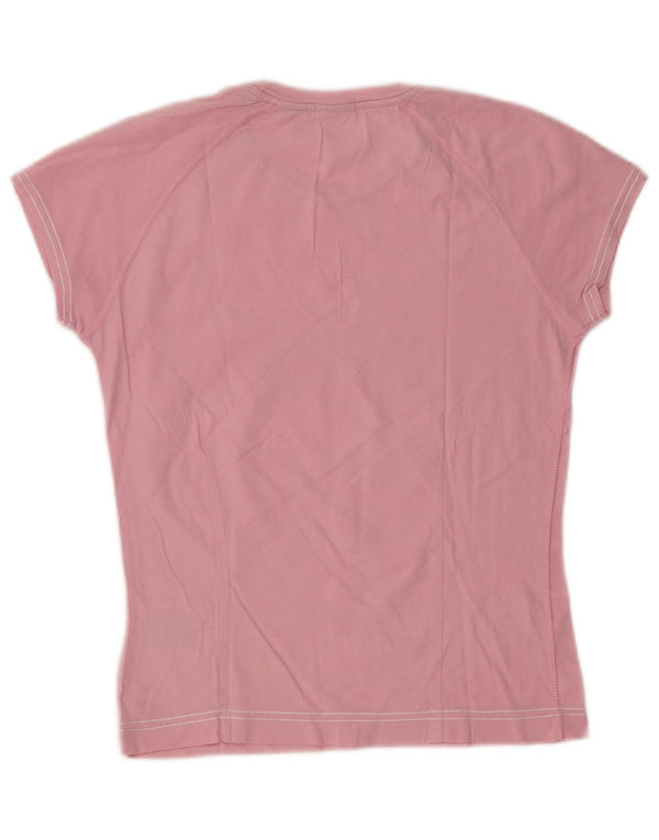 Champion Womens Heritage Fit Grafisk T-shirt Top UK 12 Medium Pink Bomuld