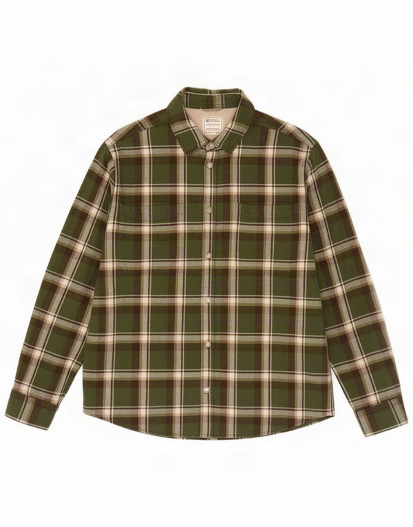 Mountain Warehouse Herre Lumberjack Flanell Shirt XL Grøn Plaid Bomuld