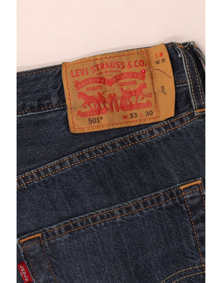 Levi's Herre 501 Straight Jeans W33 L30 Blå Bomuld