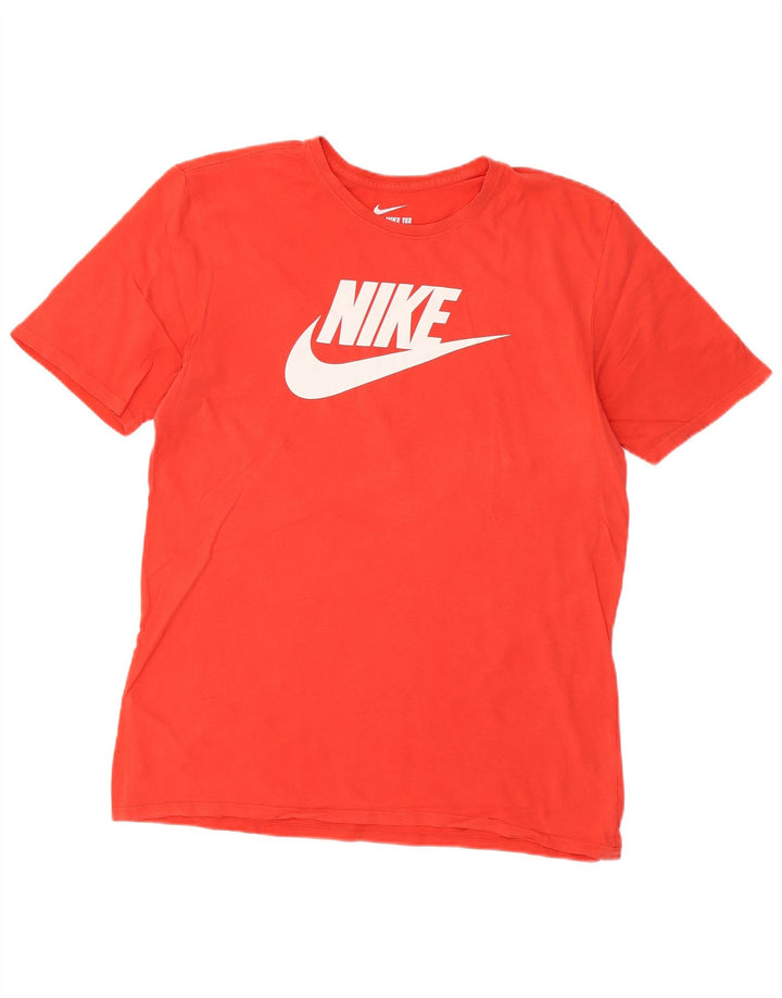 Nike Herre Athletic Cut Grafisk T-Shirt Top Stor Rød Bomuld