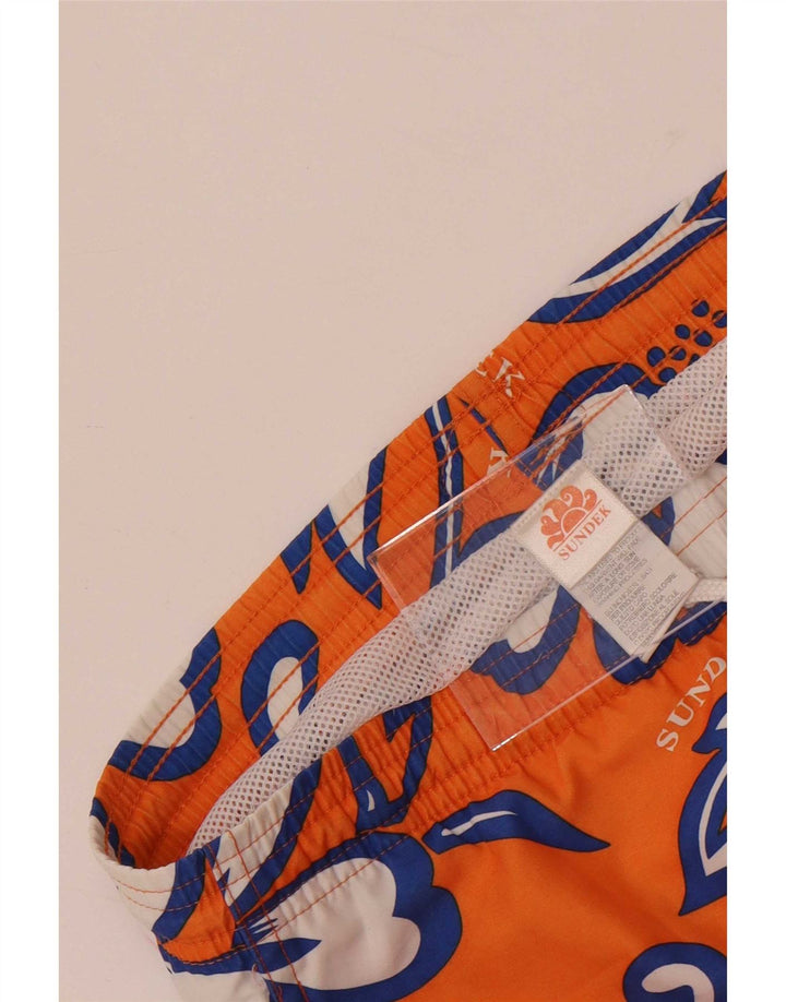 Sundek Herre grafiske svømmeshorts Medium Orange Floral Polyester