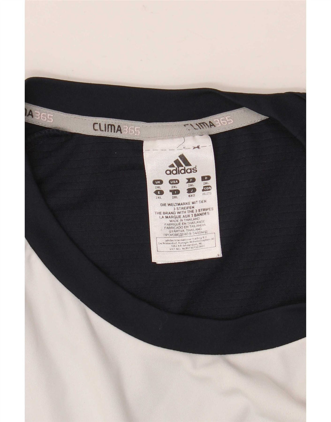 Adidas Herre Clima 365 T-Shirt Top 2XL Hvid Colourblock Polyester