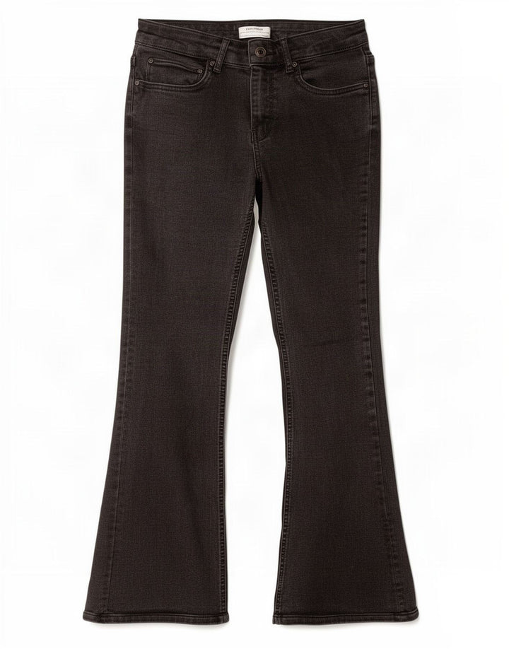 Zara Dame Flared Jeans EU 40 Medium W30 L28 Grå