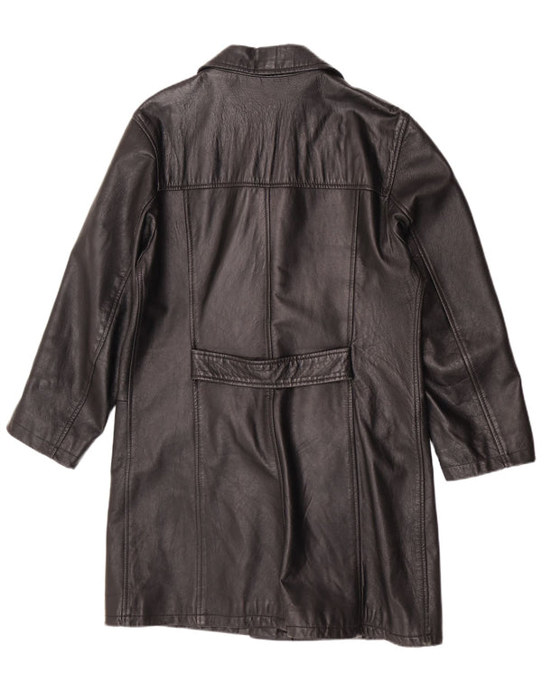 Vintage læderfrakke til kvinder UK 14 Medium Sort