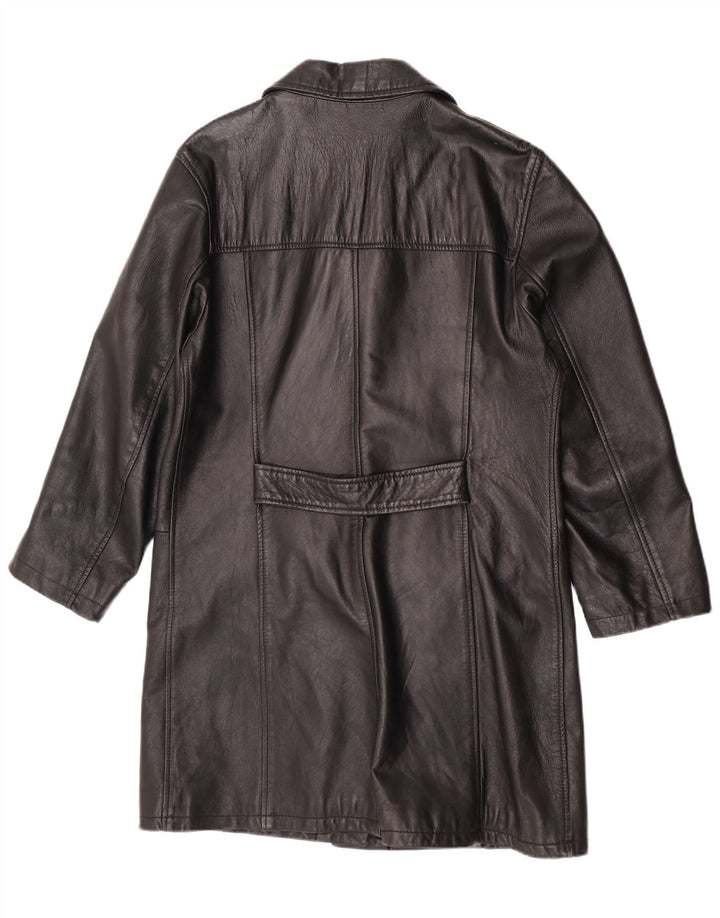 Vintage læderfrakke til kvinder UK 14 Medium Sort