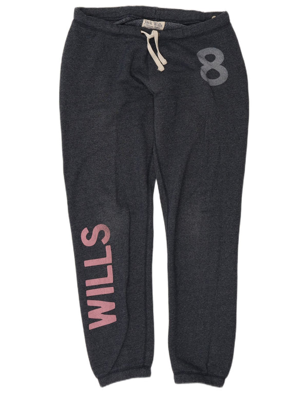 Jack Wills Grafisk træningsdragt til kvinder Joggers UK 10 Small Navy Blue
