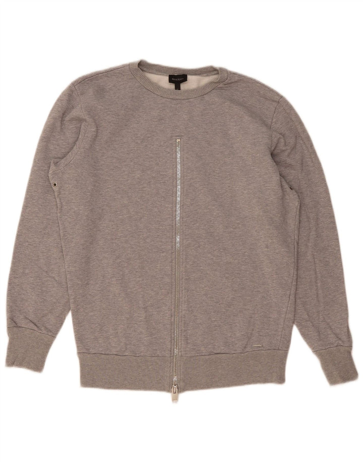 Diesel Dame Oversized Sweatshirt Jumper UK 10 Small Grå