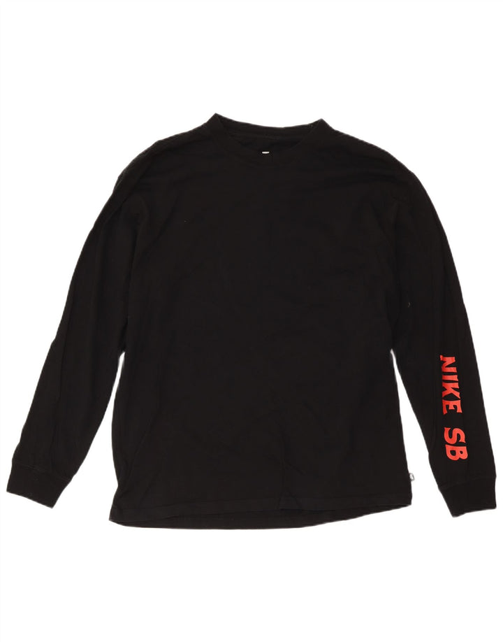 Nike Herre Loose Fit Grafisk Top Langærmet Medium Sort Bomuld