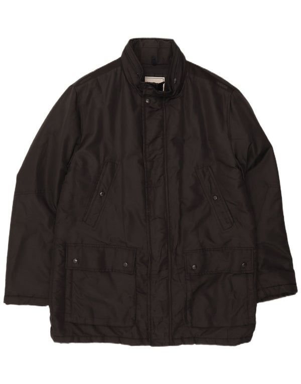 Geox Herre Respira Hooded Utility Jacket UK 48 4XL Sort Polyamid