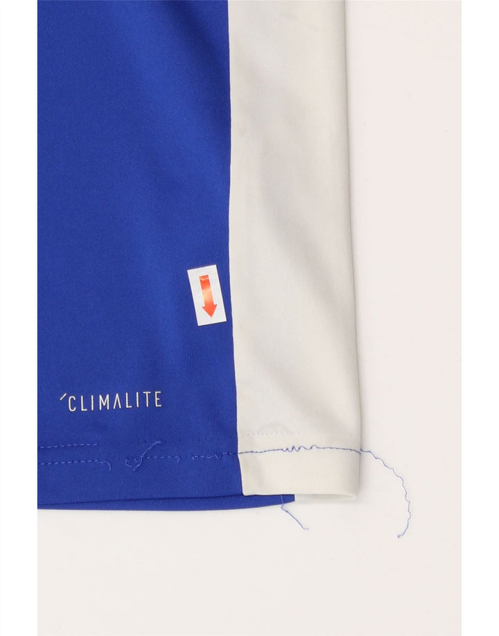 Adidas Boys Climalite T-Shirt Top 11-12 år Medium Blue Colourblock
